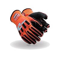 T-REX Flex Series ANSI A4 Knit Impact Glove with Latex Palm, 1 Pairs, Size 8/Medium (TRX569)