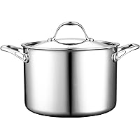 Cooks Standard Stainless Steel Stockpot 8-Quart, Multi-Ply Full Clad Cooking Stock Pot with Lid, Dishwasher Safe, Oven Safe 500°F, Silver