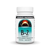 Source Naturals Vitamin B-2 Riboflavin 100 mg Supports Energy Production - 100 Tablets