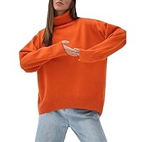 Women's Turtleneck Autumn and Winter Thickened Warm Pullover Plus Size Casual Loose Knitted Sweater