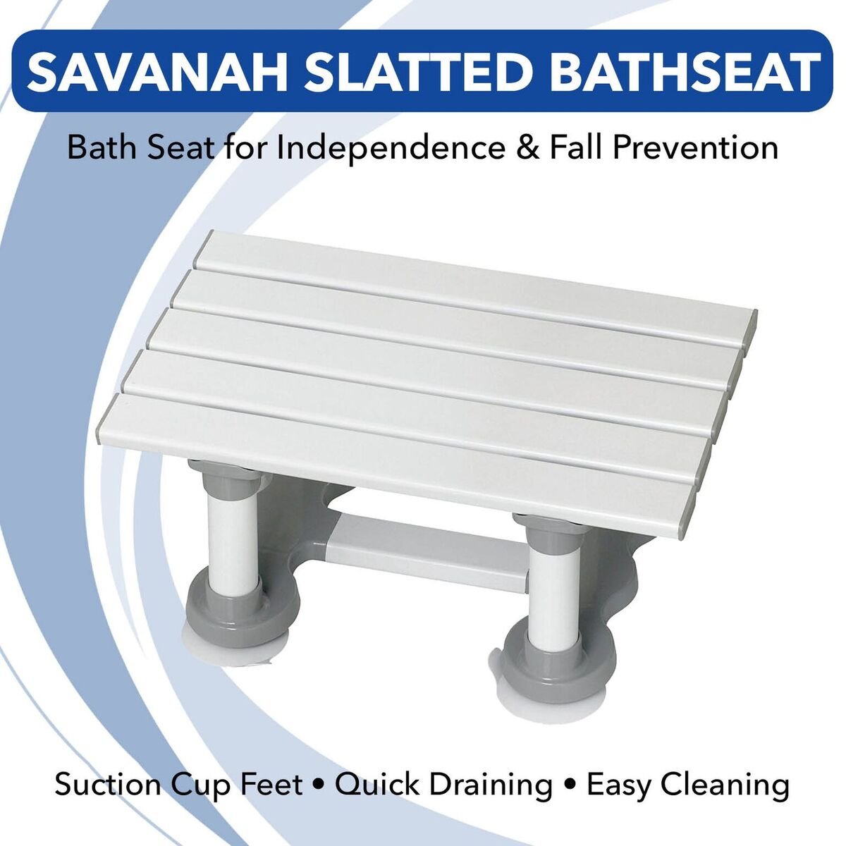 Homecraft Savanah Slatted Bathseat, Shower Chair with Slats for Sitting in Bathtub, 8