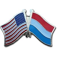 AES Wholesale Pack of 50 USA American & Luxembourg Country Flag Bike Hat Cap lapel Pin