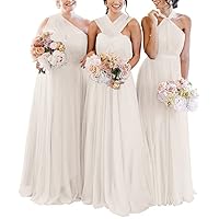 MllesReve Convertible Bridesmaid Dresses Long Tulle Multiway Wrap Wedding Guest Dresses for Women