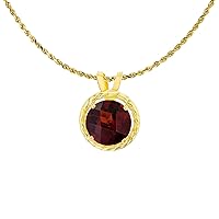 DECADENCE Solid 14K Yellow, White and Rose Gold 6mm Round Genuine or Created Birthstone with Rope Frame Rabbit Ear 18