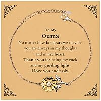To My Ouma Long Distance Relationship Gifts, Thank you for being my rock, Thank You Birthday Sunflower Bracelet for Ouma