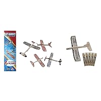 Balsa Wood Airplane Gliders And Propeller Plane Toys Set - 10 Wooden Airplane Kits, 2 Rubberband Powered Propellor Planes, 2 Large Balsa Wood Glider Planes, an 6 Small Gliders | Model Toy Airplane Kit