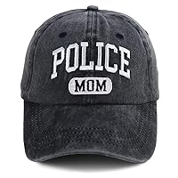 Proud Police Mom Hats for Mothers Day Birthday Gifts, Adjustable Cotton Embroidered Women Baseball Caps