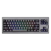 EPOMAKER Shadow-X Gasket Mechanical Keyboard, Hot Swappable 2.4ghz/Bluetooth/USB-C Wired Wireless Gaming Keyboard, with Screen, 3000mAh Battery, Poron Foam, Silicon Pad, NKRO, RGB for Gaming/Office