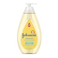 Johnson's Head-to-Toe Gentle Tear-Free Baby & Newborn Wash & Shampoo, Sulfate-, Paraben- Phthalate- & Dye-Free, Hypoallergenic Wash for Sensitive Skin & Hair, 27.1 fl. Oz