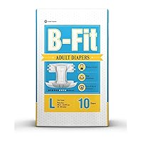 B-Fit Economy Adult Diapers | Incontinence Protective Diaper | Maximum Absorbency | 1 Pack Contains 10 Units | Size: Large (4)