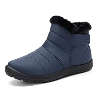 gracosy Warm Snow Boots, Winter Warm Ankle Boots, Fur Lining Boots, Waterproof Thickening Winter Shoes for Women