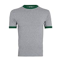 Augusta Sportswear XX-Large Ringer Tee Shirt, Athletic Heather/Dark Green