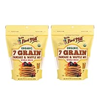 Bob's Red Mill Organic 7 Grain Pancake & Waffle Mix 24 oz (Two Pack) - Multigrain Organic Pancake and Waffle Mix - Double Pack Pancake and Waffle Mix (Two 24 oz resealable bags)