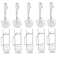 Tomato Roller Hooks with 15M Rope, 10PCS Crop Trellis Vertical Traction Rope for Flower Vine Climbing Plant Cucumbers Beans Hooks