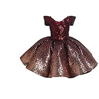 Mollybridal Glittery Sequins Ball Gown Off Shoulder Toddler Cupcake Little Girls Pageant Dresses Ombre Cold Shoulder 2024
