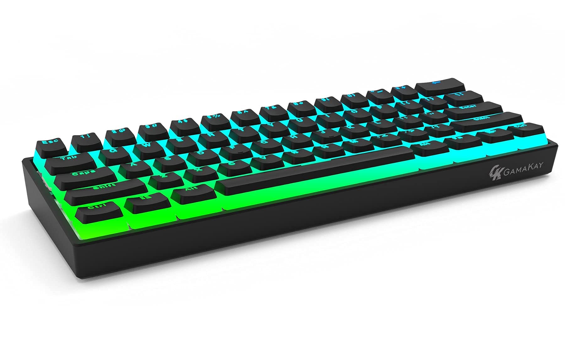 GK GAMAKAY MK61 RGB Pudding Keyboard, 61 Keys Gateron Optical Switch PBT Pudding Keycaps, Hot Swappable Backlit Ultra-Compact Wired Gaming Keyboard fo