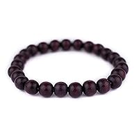 The Bead Chest Wood Stretch Bracelet, Dark Brown - Stackable Beaded Jewelry, Unisex for Men & Women
