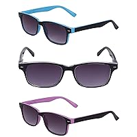 'The Summerville' 3 Pair of Full Reading Lens Sunglasses for Men and Women with Spring Hinges