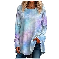 Basic Tops for Women, Fashion Plus Size Women's Casual Long Sleeved Round Neck Printed T-Shirt
