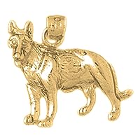 14K Yellow Gold Dog Pendant