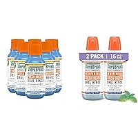 TheraBreath Dentist-Formulated ICY Mint Oral Rinse (6 Pack) and Dazzling Mint Whitening Mouthwash (2 Pack)