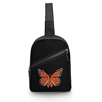 MS Multiple Sclerosis Awareness Butterfly Sling Backpack Crossbody Shoulder Bag Casual Chest Bag Travel Hiking Daypack