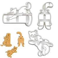 3 PACK Cat Butt Cookie Cutter, Cookie Moulds For Baking Cookie Mould, Cat Cookie Cutter Cat Butt Baking Molds Press Kitten Cookie Mould Set Kitchen Tools Plastic Kitty Cookie Stamps