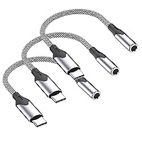 [MFi Certified] iPhone 15 Headphone Adapter, 3 Pack USB C to 3.5 mm Headphone/Earphone Jack Aux Audio Adapter Dongle for iPhone 15/15 Pro/15 Pro Max/15 Plus, iPad Pro, Support Calling and iOS 17