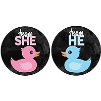 What The Duck are They Having Gender Reveal Party - Team He or Team She - 40 Stickers