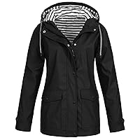 Womens Raincoats Trench Coats Outdoor Hooded Rain Jacket