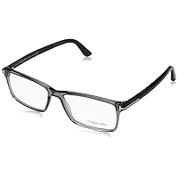 TOM FORD Men's TF 5408 Rectangular Eyeglasses 56mm, Transp. Grey, Grey Horn Effect Temples, Shiny Pall, 56/16/145