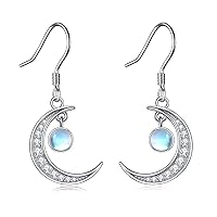 Moonstone Earrings Sterling Silver Irish Celtic Knot Heart/Moon/Butterfly/Dragonfly/Bee/Hummingbird Dangle Earrings Jewellery Dangles Gifts for Women Teens Girls