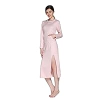 2016 autumn Women side split Hoodie long Dress Causal front Pockets nightdress
