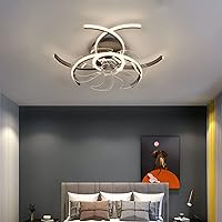 Ceiling Fans Withps and Remote Control App Dimmable Silent Led Ceiling Fan Reversible Modern Ceiling Fans with Lights for Bedroom Kitchen/Black/52Cm-D