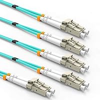 Fiber Patch Cable, Gigabit Fiber Optic Cables 10G LC to LC Multimode OM3 Fiber Patch Duplex 50/125 LSZH (2M, OM3-5Pack)