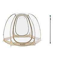 Alvantor Pop Up Bubble Tent - 10’ x 10’ Instant Igloo Tent - 4-6 Person Screen House for Patios - Large Oversize Weather Proof Pod - Cold Protection Camping Tent - Beige