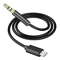 [Apple MFi Certified] Lightning to 3.5mm Stereo Audio AUX Cable for Car/Home Stereo, Speaker, Headphone, Compatible with iPhone 14/13/12/11Pro/SE/XS/XR/X 8 7/iPad/iPod (3.3FT Black)