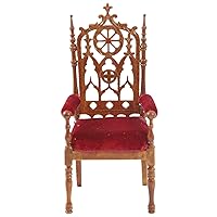 Dollhouse Red Walnut Jacobean Arm Chair JBM Miniature Dining Room Furniture