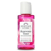 Heritage Store Rosewater Facial Toner with Hyaluronic Acid, Dry to Combination Skin Care, Hydrating Toner Refines Pores & Minimizes The Appearance of Fine Lines & Wrinkles, Alcohol Freeǂ, Vegan, 2oz
