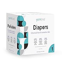 Disposable Diapers — Size 1 — 8-14 lbs — Chemical Free for Sensitive Skin — Unscented — Just Pure Fit — 200 Count