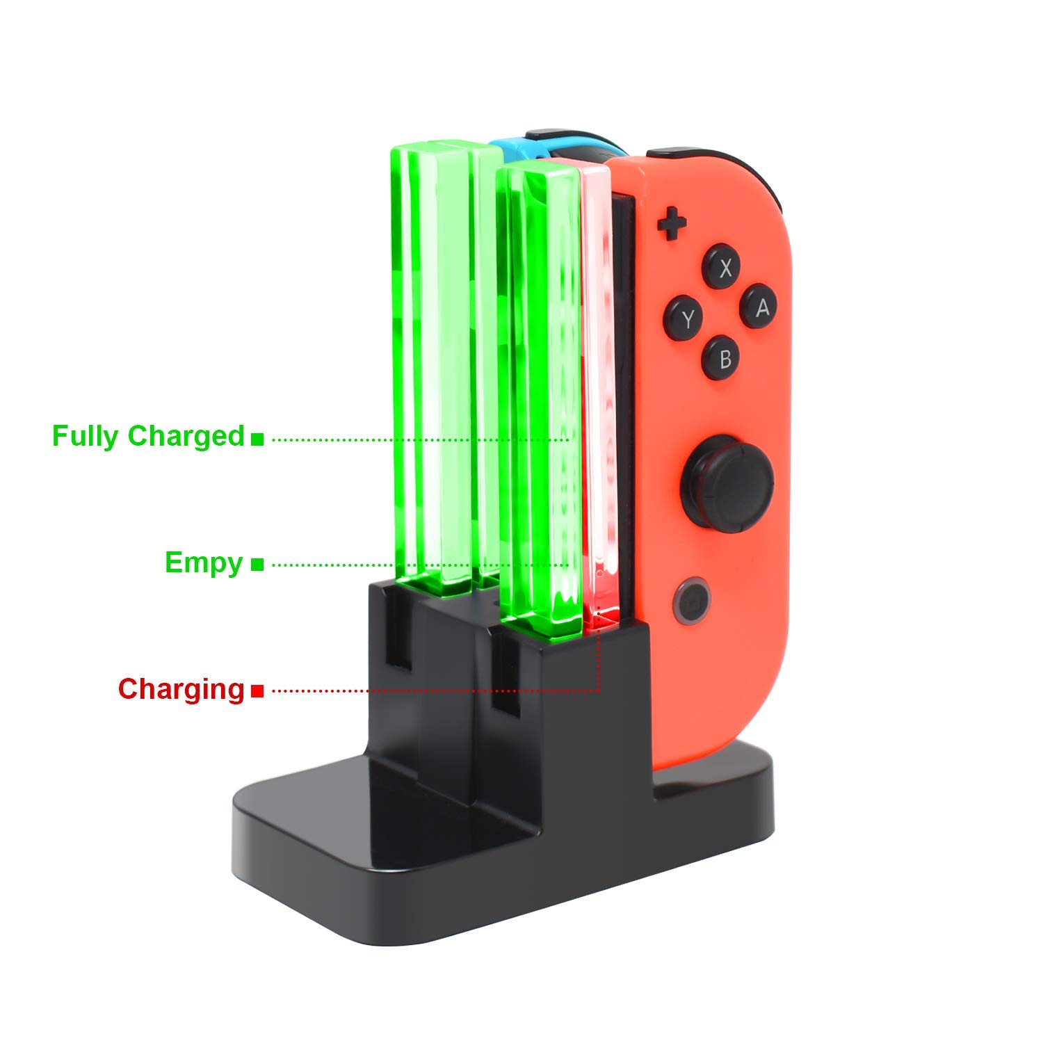 FastSnail Charging Dock Compatible with Nintendo Switch for Joy Con & OLED Model Controller with Lamppost LED Indication, Charger Stand Station with Charging Cable