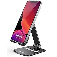 Lamicall [𝙐𝙥𝙜𝙧𝙖𝙙𝙚𝙙] Cell Phone Stand for Desk - Aluminum Stable Large Base for Desk, Superb Surface Craftsmanship, Portable Cell Phone Dock, for iPhone and 4 to 10