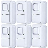 GE Personal Security Window and Door Alarm, 6 Pack, DIY Protection, Burglar Alert, Wireless Chime/Alarm, Easy Installation, Home Security, Ideal for Home, Garage, Apartment and More,White, 49721