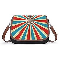 Crossbody Bag Women Color Stripes Shoulder Bag Messenger Bag Leather Handbag Purse Wallet For Girls 31x22x11cm