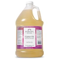 Heritage Store Castor Oil Nourishing Hair Treatment, Deep Hydration for Healthy Hair Care, Skin Care, Lashes & Brows, Castor Oil Packs, Cold Pressed, Hexane Free, Vegan, Cruelty Free, 128oz (1 Gallon)