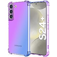 Osophter for Samsung Galaxy S24 Plus Case: Women Girls Reinforced Corners TPU Flexible Translucent Gradient Color Phone Cover for Samsung S24 Plus Case(Purple Blue)
