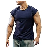 Mens Sleeveless Workout Shirts Muscle Fit Gym Tank Top Stylish Plain Gym Fitness Sports Vest Quick Dry Tee Shirt