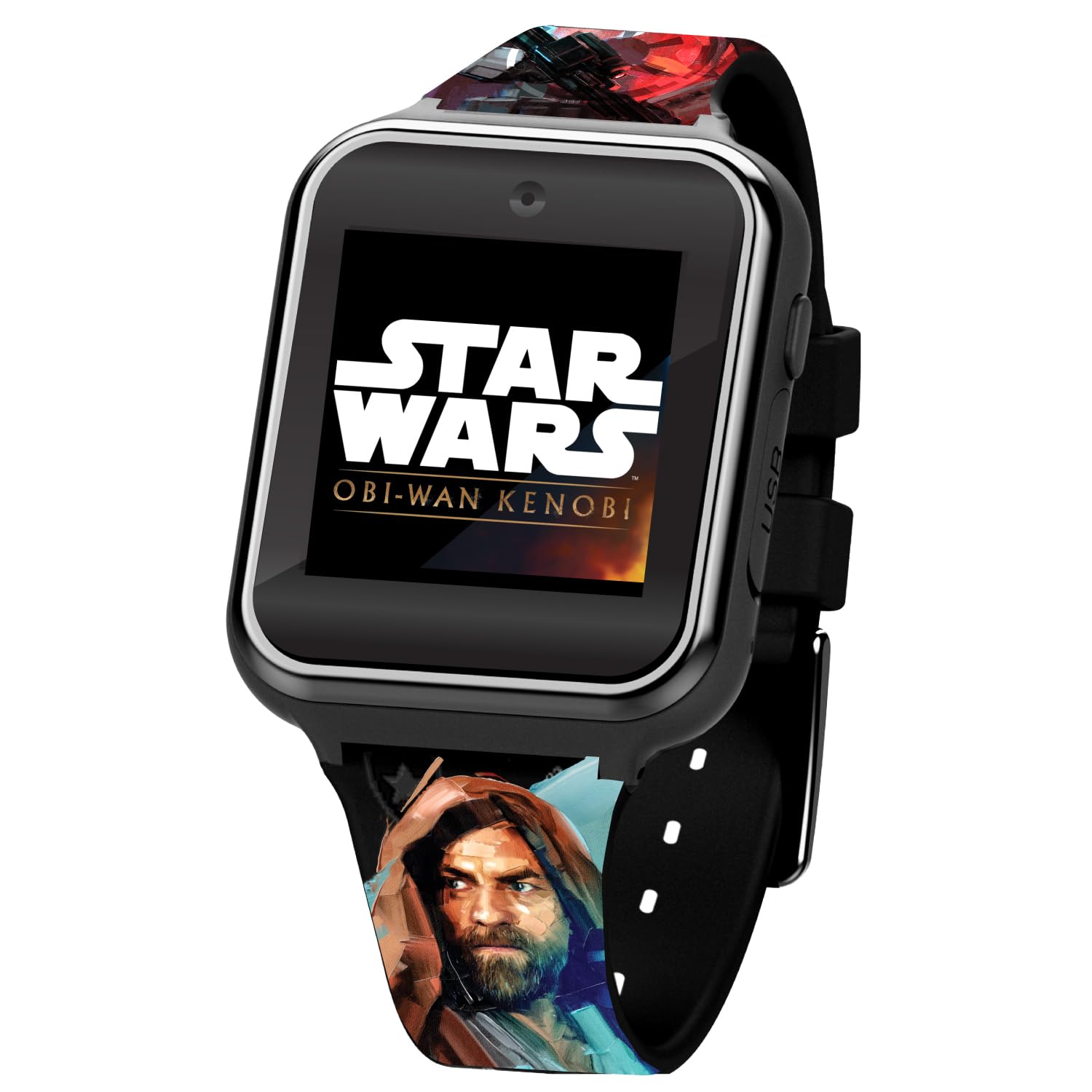 Accutime Kids Star Wars Black Educational Learning Touchscreen Smart Watch Toy for Boys, Girls - Selfie Cam, Alarm, Calculator & More (Model: STW4070AZ)