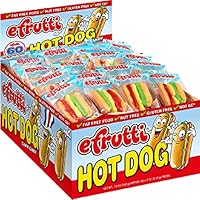 eFrutti Gummi Hot Dog Shape ( 60 Pieces ) Display Box Individual Wrap Gummy by Look-On