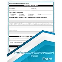 Performance Improvement Plan Form Book: Performance Development Plan, (PIP) HR Forms . 100 Forms (8.5x11 Inches).